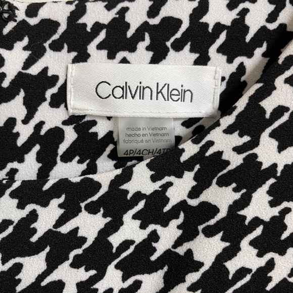 COPY - Calvin Klein houndstooth print dress petite size 4 - Picture 2 of 11